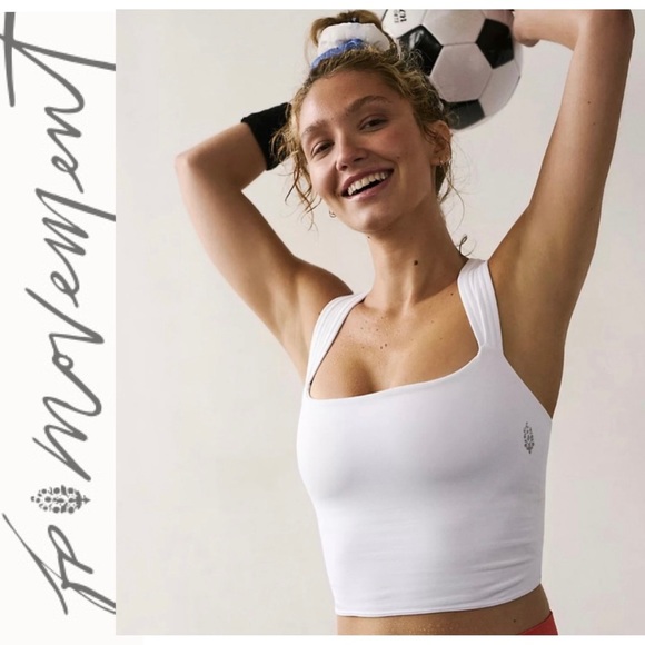 Free People Tops - Free People On The Radar Longline Bra White Size XL NWOT